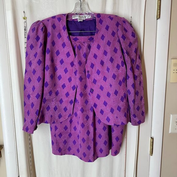 Vintage Anne Crimmins Purple Women's Skirt Set - Picture 1 of 10